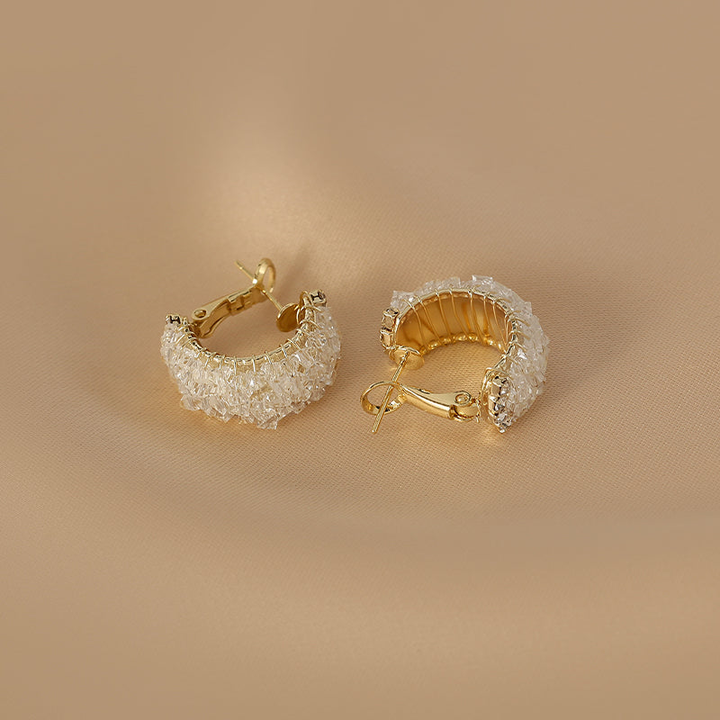 S925 sølvnålede 18k guldbelagt skinnende zirkon øreringe