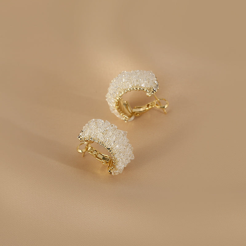 S925 sølvnålede 18k guldbelagt skinnende zirkon øreringe