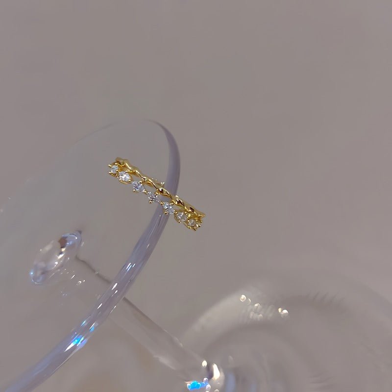 14K Guldbelagt Justerbar Flettet Ring med Zirkonia - Sten - Lilla Villa