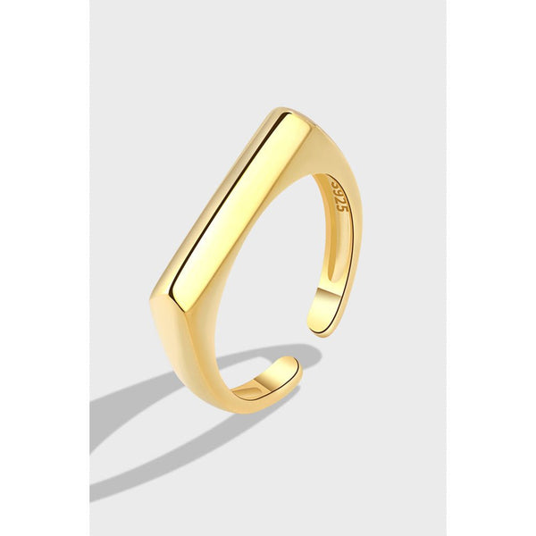 14K guldbelagt/forgyldt geometrikonveks rektangulær åben ring - Lilla Villa