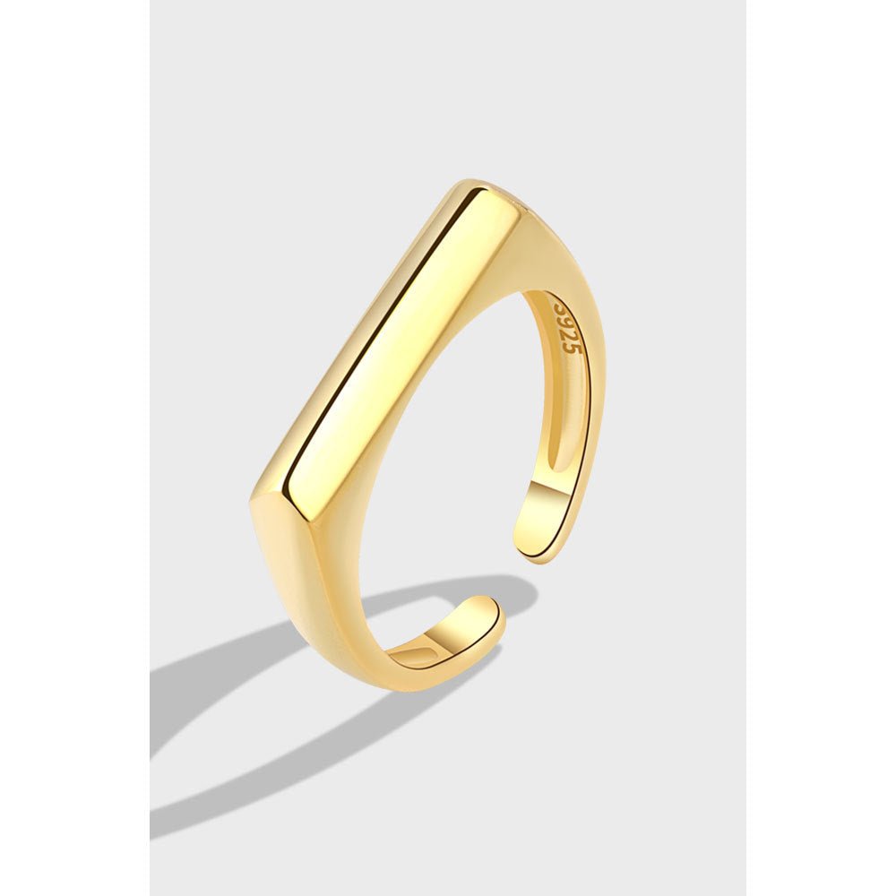 14K guldbelagt/forgyldt geometrikonveks rektangulær åben ring - Lilla Villa