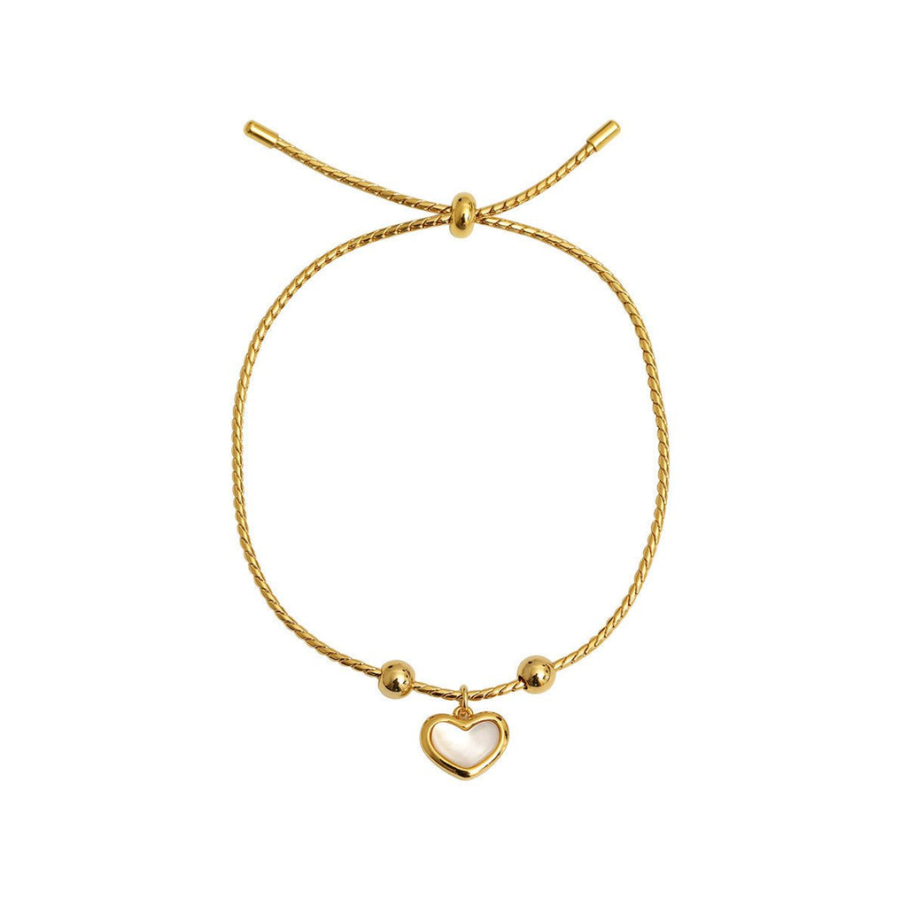 18K guldbelagt hjerte skal armbånd - Lilla Villa