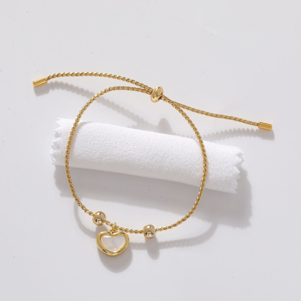18K guldbelagt hjerte skal armbånd - Lilla Villa