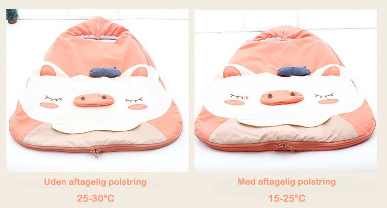 2 - i - 1 babysvøb/baby sovepose/kørepose(Str.:0 - 12mdr.)med aftagelig polstring til 15 - 30°C - beige - Lilla Villa
