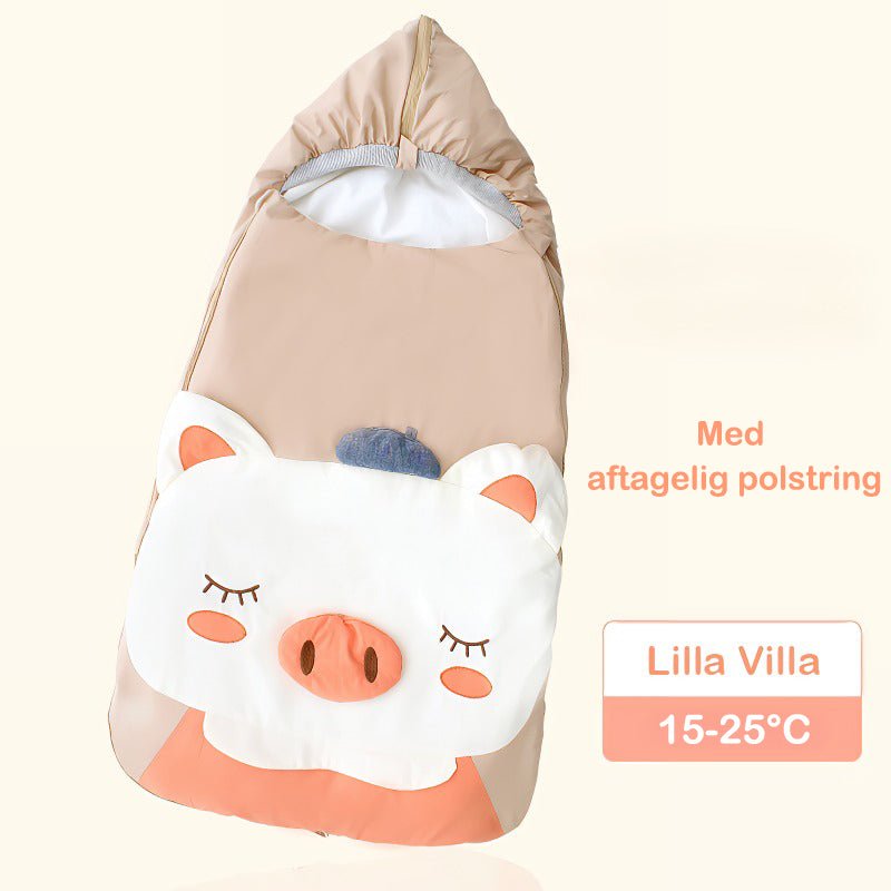 2 - i - 1 babysvøb/baby sovepose/kørepose(Str.:0 - 12mdr.)med aftagelig polstring til 15 - 30°C - beige - Lilla Villa