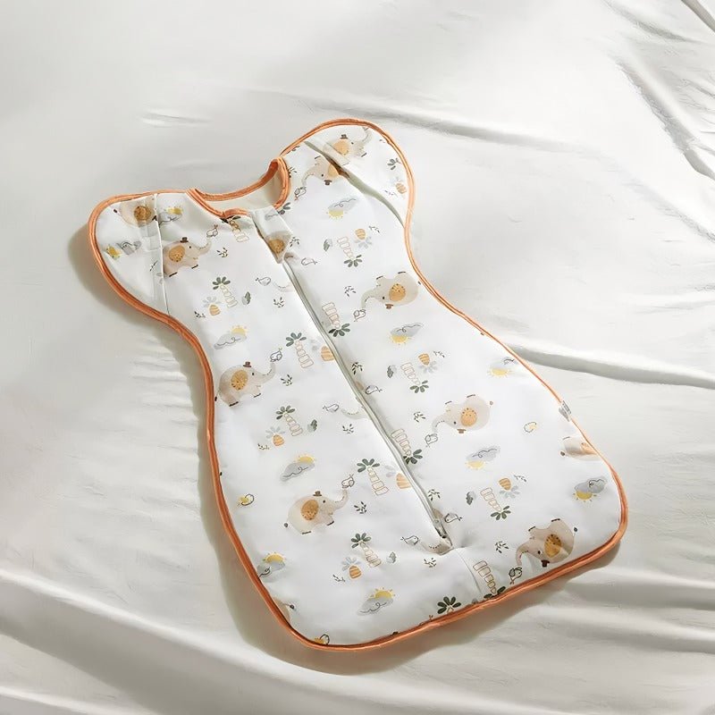 2 i 1 nyfødt babysvøb/baby sovepose str.(0 - 12.5kg.) til 15 - 25°C - elefant - Lilla Villa