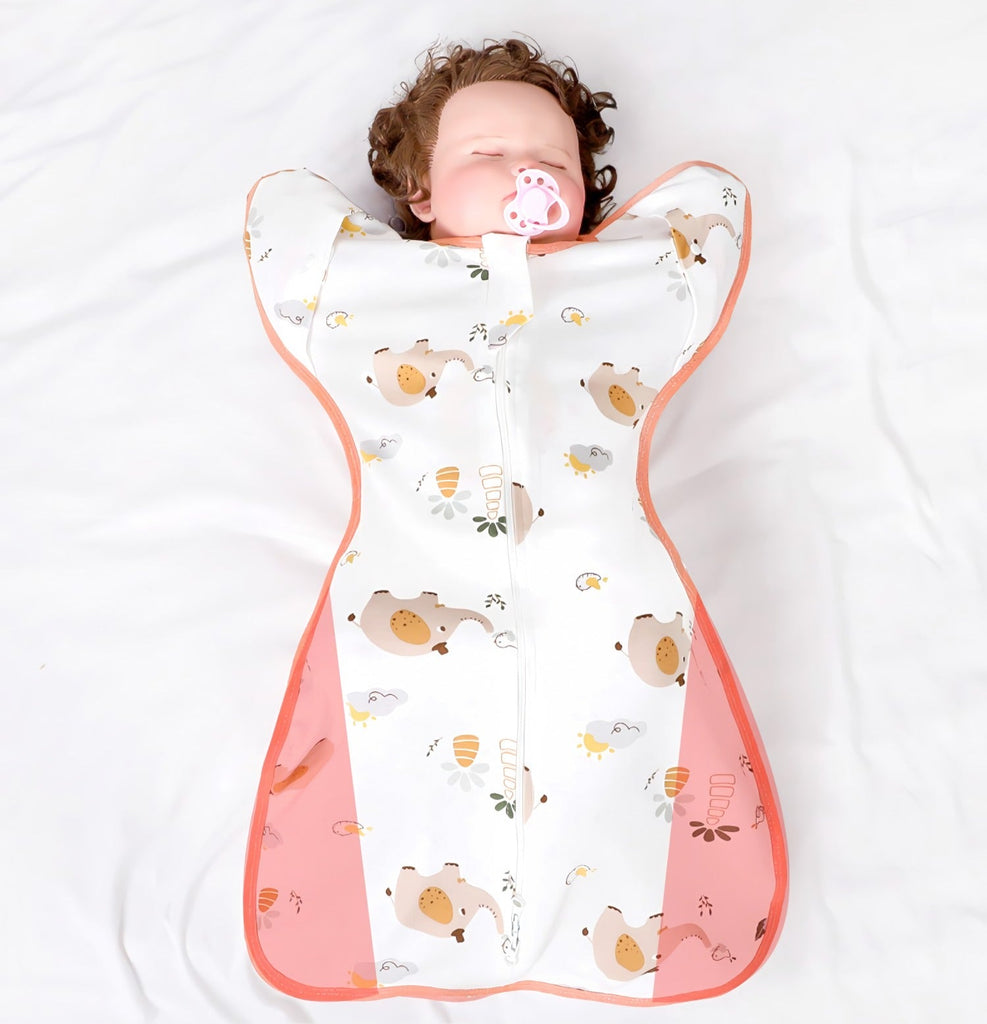 2 i 1 nyfødt babysvøb/baby sovepose str.(0 - 12.5kg.) til 15 - 25°C - elefant - Lilla Villa