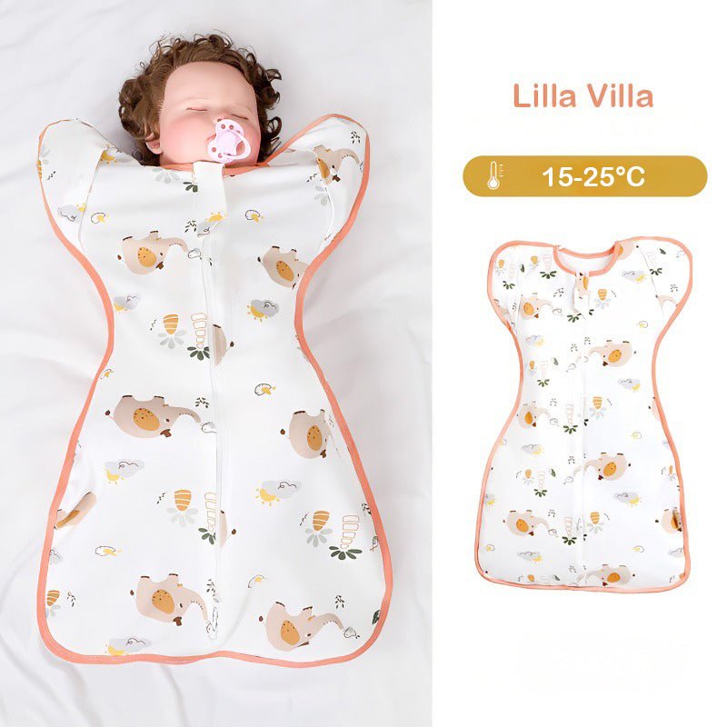 2 i 1 nyfødt babysvøb/baby sovepose str.(0 - 12.5kg.) til 15 - 25°C - elefant - Lilla Villa