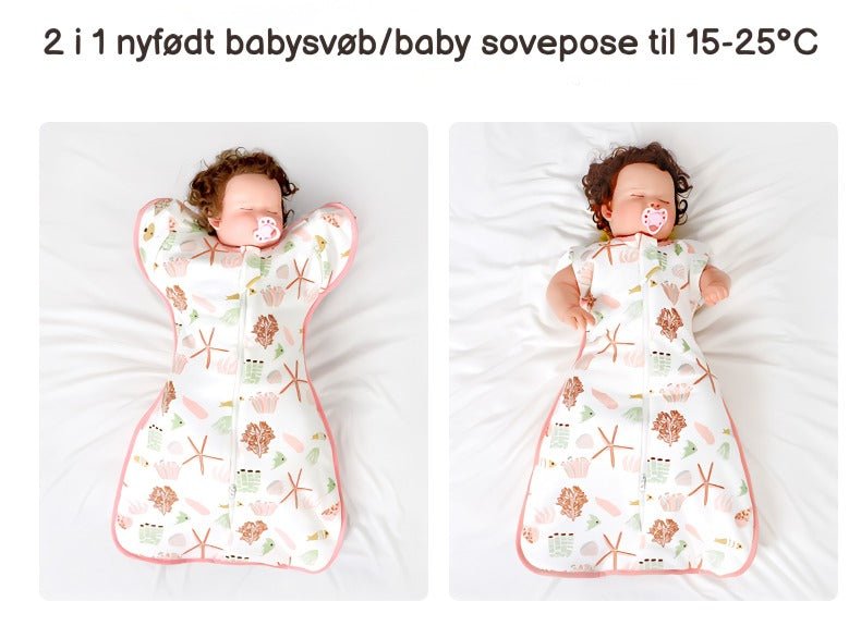 2 i 1 nyfødt babysvøb/baby sovepose str.(0 - 12.5kg.) til 15 - 25°C - ræv - Lilla Villa