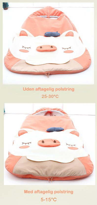 2 - i - 1 vinter babysvøb/baby sovepose/kørepose(Str.:0 - 12mdr.)med aftagelig polstring til 5 - 30°C - beige - Lilla Villa