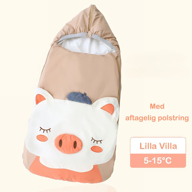 2 - i - 1 vinter babysvøb/baby sovepose/kørepose(Str.:0 - 12mdr.)med aftagelig polstring til 5 - 30°C - beige - Lilla Villa