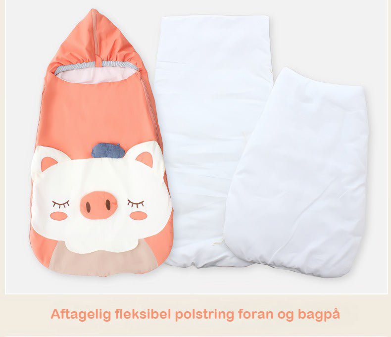 2 - i - 1 vinter babysvøb/baby sovepose/kørepose(Str.:0 - 12mdr.)med aftagelig polstring til 5 - 30°C - beige - Lilla Villa