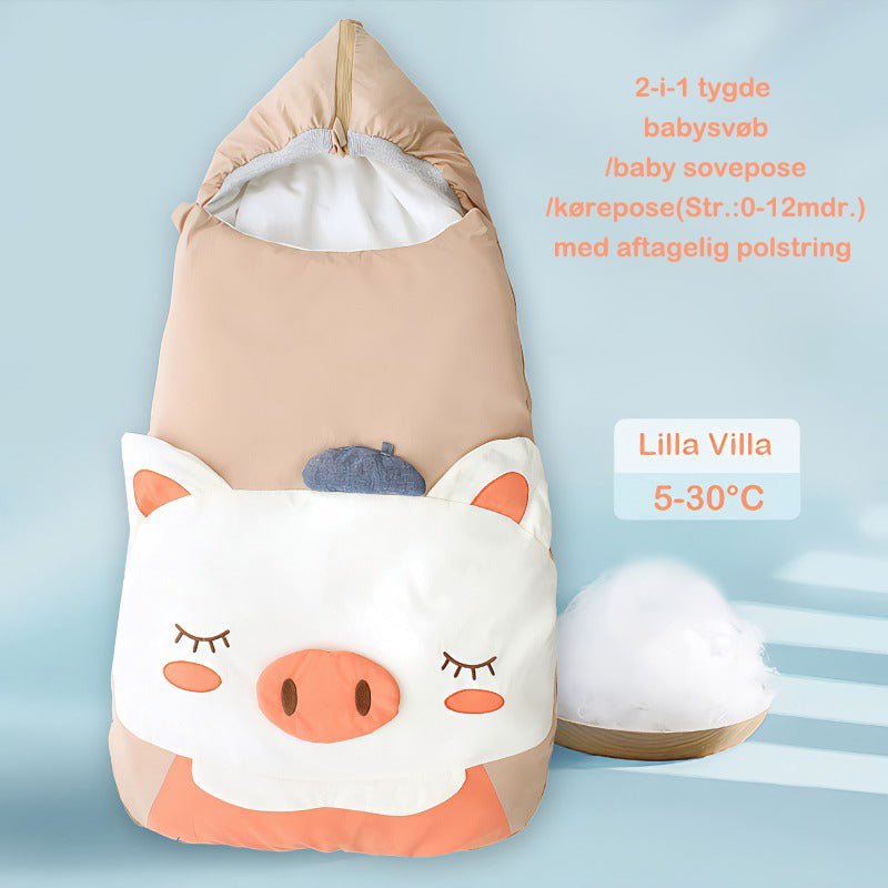 2 - i - 1 vinter babysvøb/baby sovepose/kørepose(Str.:0 - 12mdr.)med aftagelig polstring til 5 - 30°C - beige - Lilla Villa
