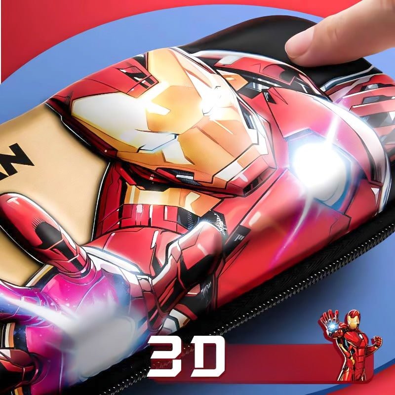 3D design iron man penalhus(uden indhold) til drenge - stort kapacitet til skoleartikler - Lilla Villa