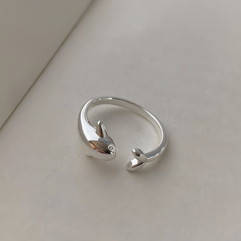 925 Sølv Justerbar Delfin Ring – Sødt og Symbolsk Design - Lilla Villa
