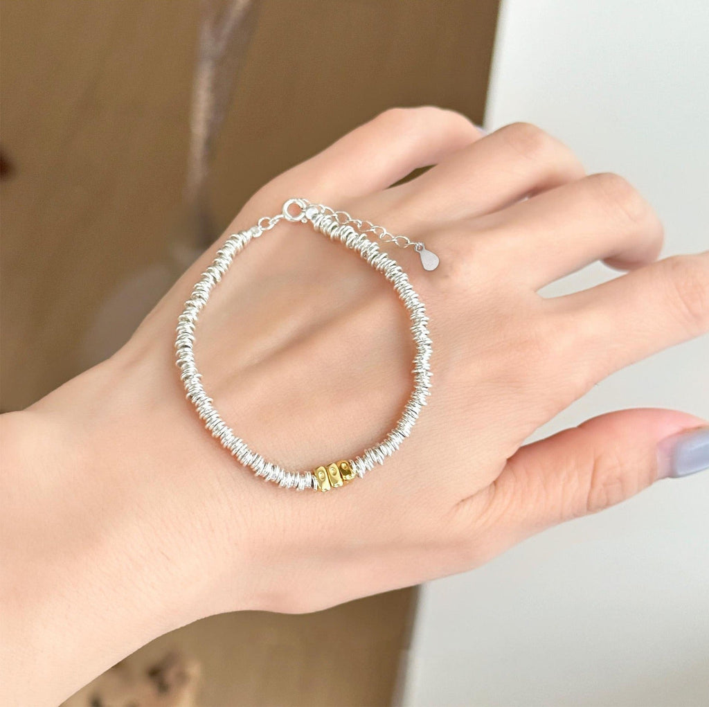 925 Stering Sølv Justerbart Armbånd med 14K Guldbelægning – Eksklusivt Design - Lilla Villa