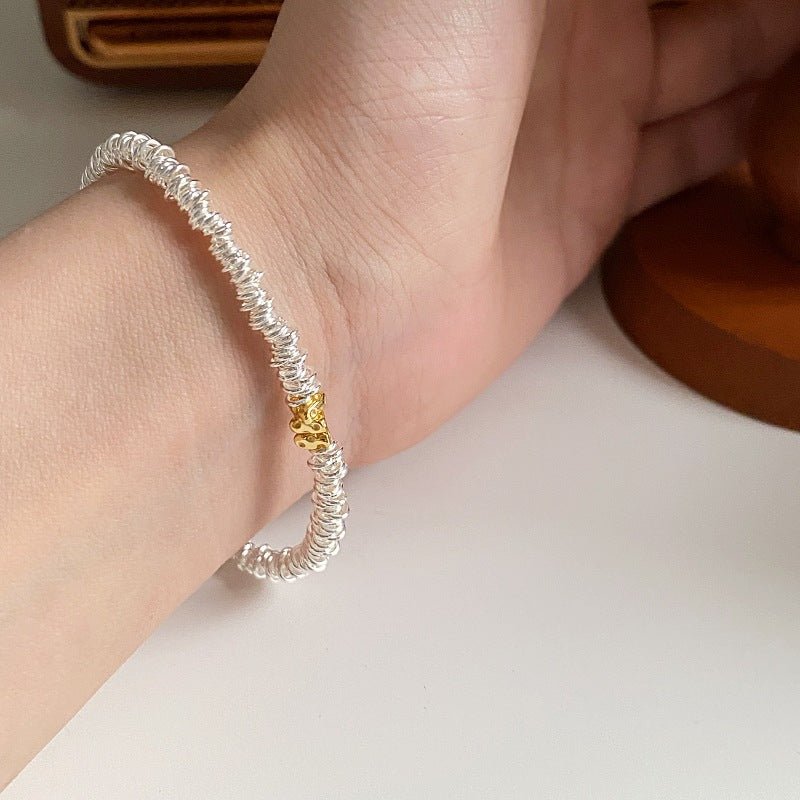 925 Stering Sølv Justerbart Armbånd med 14K Guldbelægning – Eksklusivt Design - Lilla Villa