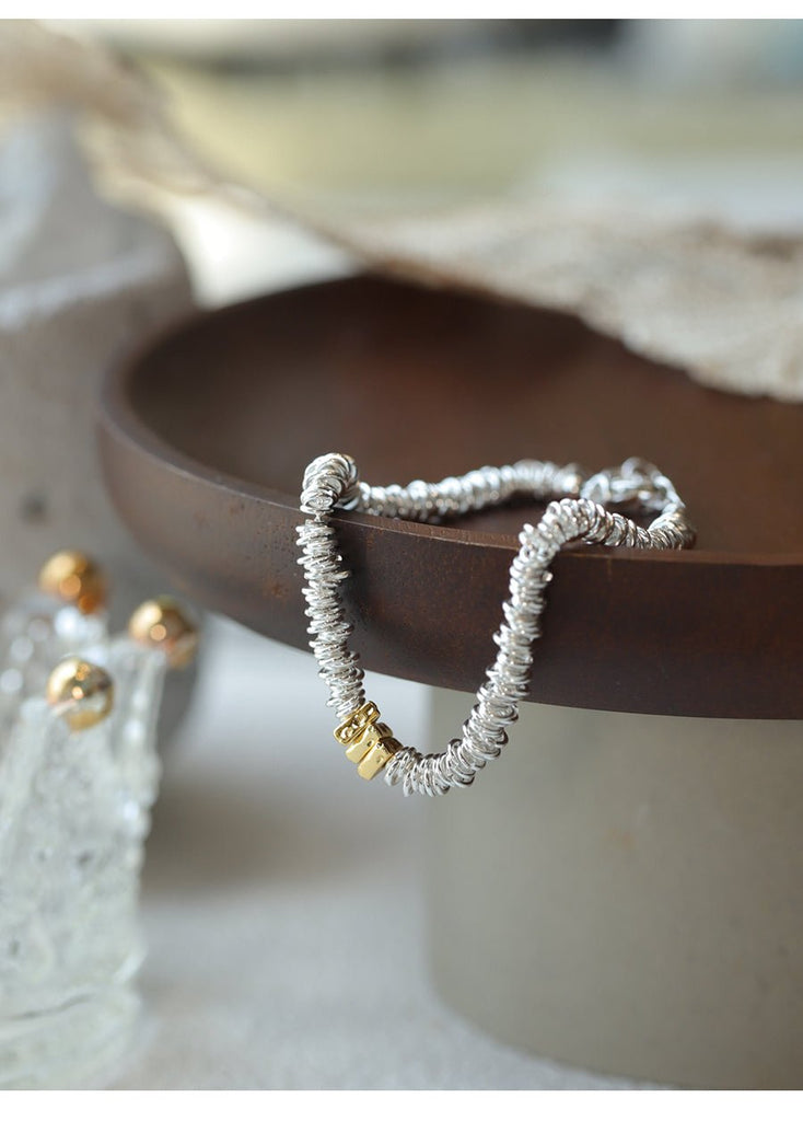925 Stering Sølv Justerbart Armbånd med 14K Guldbelægning – Eksklusivt Design - Lilla Villa