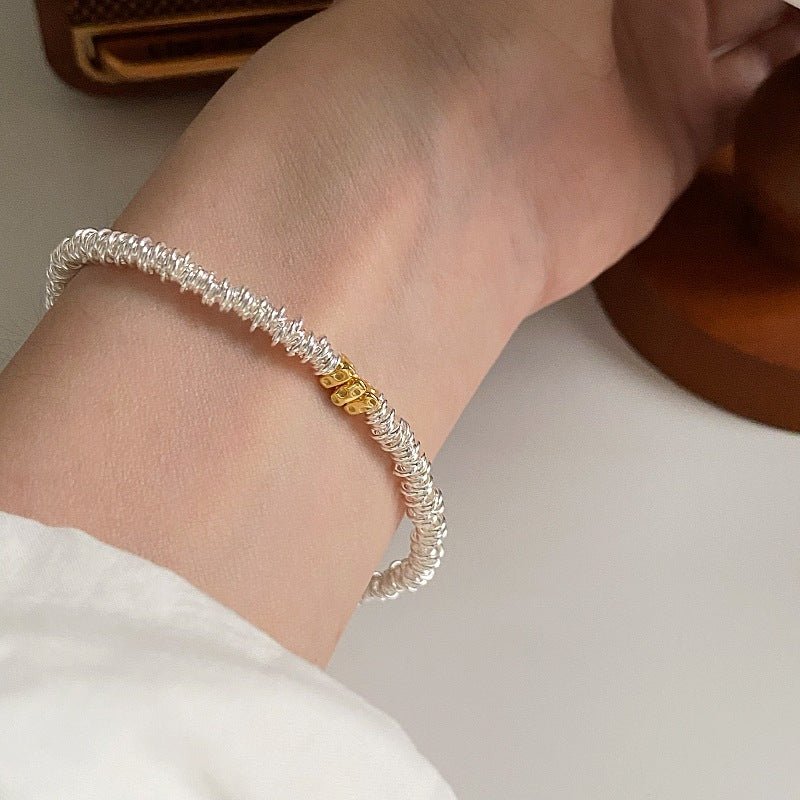 925 Stering Sølv Justerbart Armbånd med 14K Guldbelægning – Eksklusivt Design - Lilla Villa