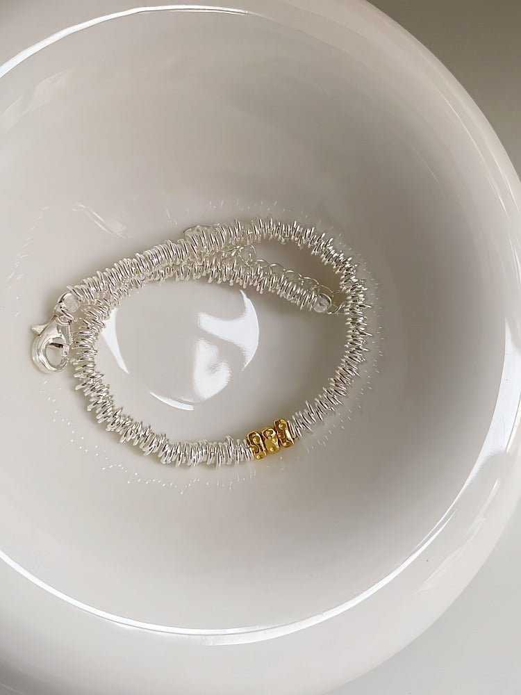 925 Stering Sølv Justerbart Armbånd med 14K Guldbelægning – Eksklusivt Design - Lilla Villa