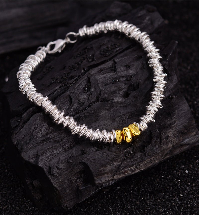 925 Stering Sølv Justerbart Armbånd med 14K Guldbelægning – Eksklusivt Design - Lilla Villa