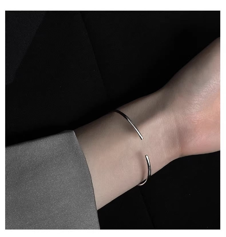 925 sterling sølv bølge åben armbånd - Lilla Villa