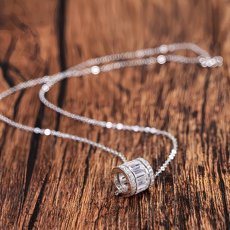 925 sterling sølv cylinder form halskæde - Lilla Villa