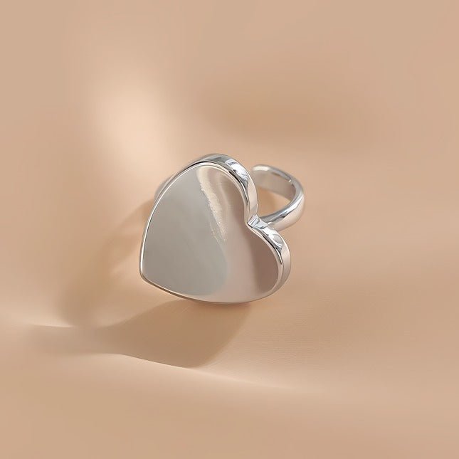 925 Sterling Sølv Hjerteformet Åben Ring - Minimalistisk og Elegant Design - Lilla Villa