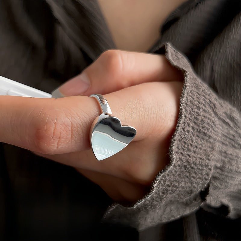 925 Sterling Sølv Hjerteformet Åben Ring - Minimalistisk og Elegant Design - Lilla Villa