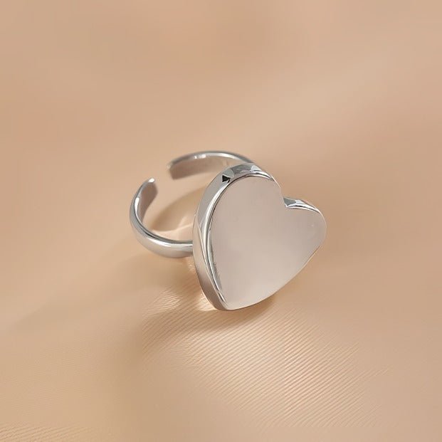 925 Sterling Sølv Hjerteformet Åben Ring - Minimalistisk og Elegant Design - Lilla Villa