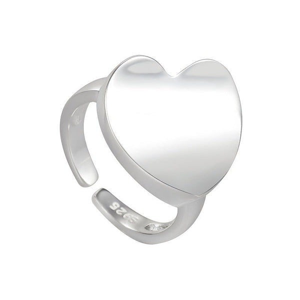 925 Sterling Sølv Hjerteformet Åben Ring - Minimalistisk og Elegant Design - Lilla Villa