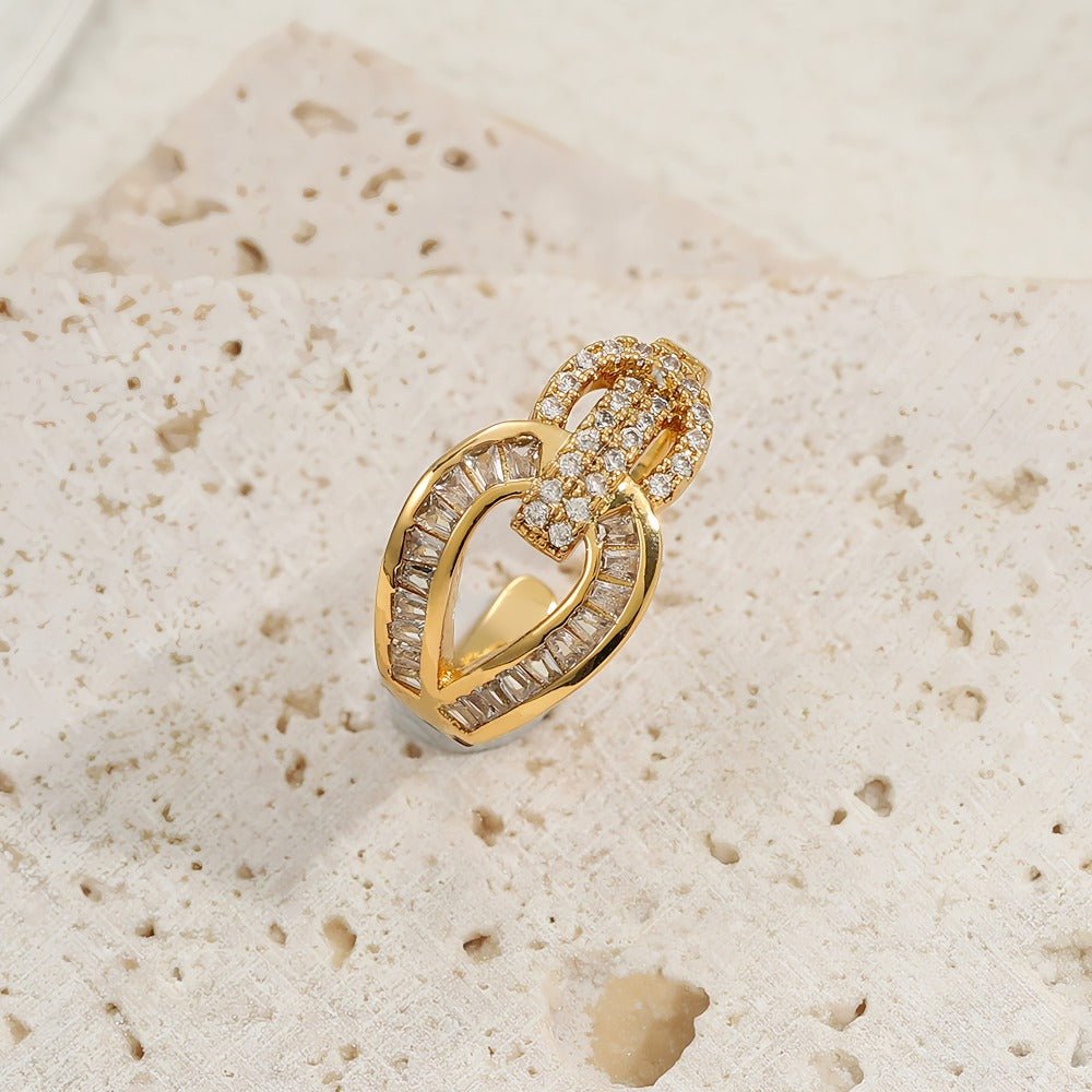 925 Sterling Sølv Ring med 14K Forgyldning Rebdesign Justerbar Ring - Lilla Villa