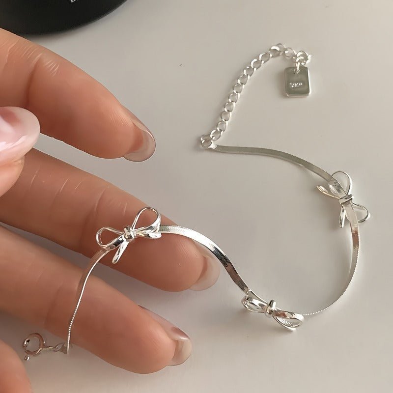 925 Sterling Sølv Sløjfe Armbånd – Elegant & Justerbart Design - Lilla Villa
