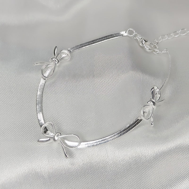 925 Sterling Sølv Sløjfe Armbånd – Elegant & Justerbart Design - Lilla Villa