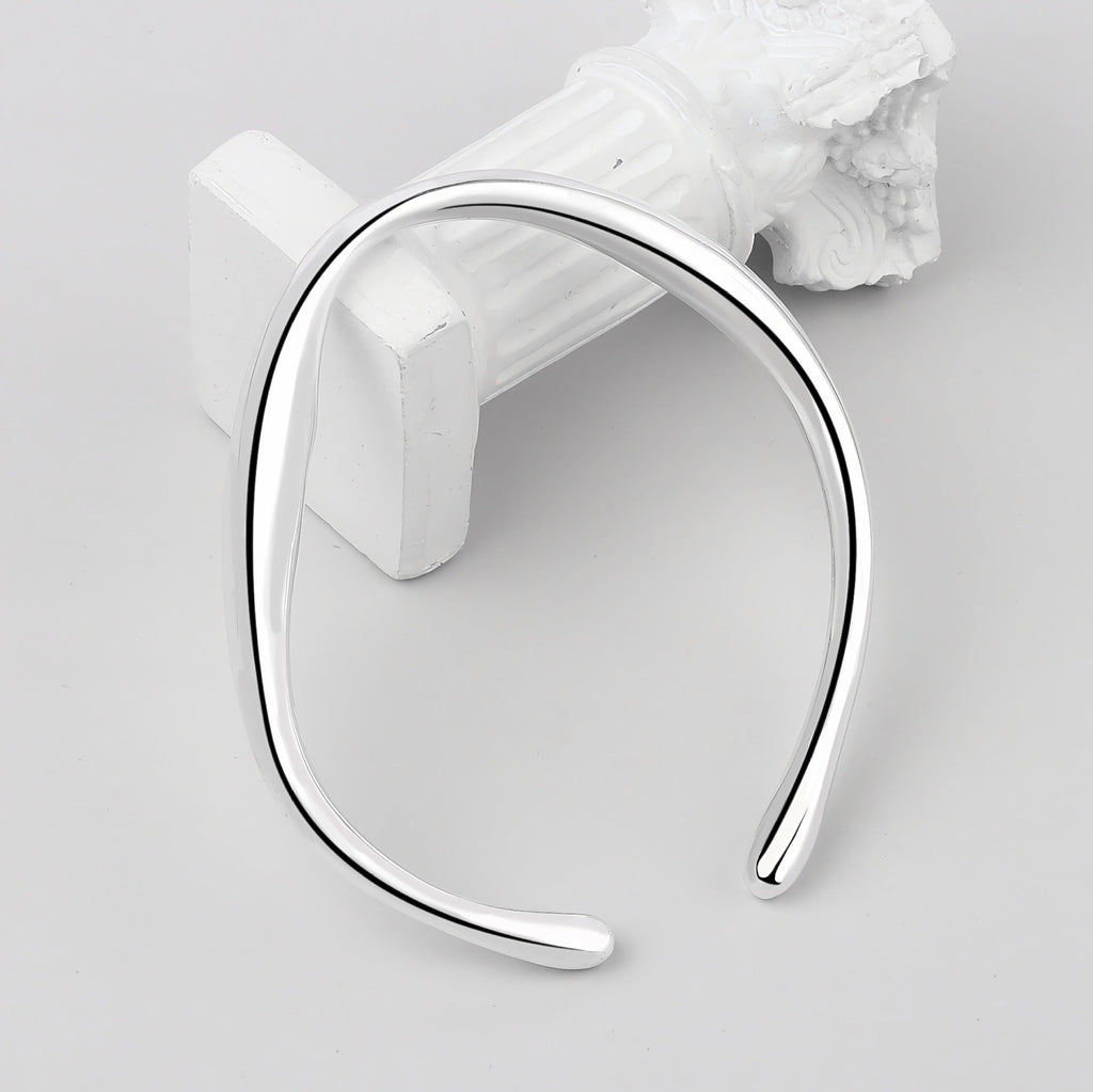 925 Sterling Sølv Uregelmæssig Strømlinet Justerbart Armbånd – Elegant og Moderne Design - Lilla Villa