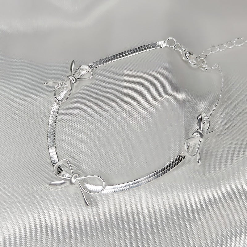 925 Sterling Sølv Sløjfe Armbånd – Elegant & Justerbart Design