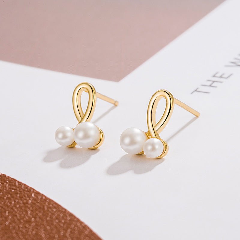 925S Sølvnåle Elegant 14K Forgyldt Perle Ørestikker - Klassisk Design med Tidløst Udtryk - Lilla Villa