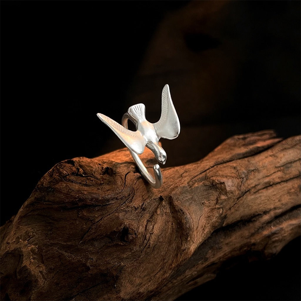 Flyvende Svale Ring – Justerbar & Forgyldt med S925 Sterling Sølv