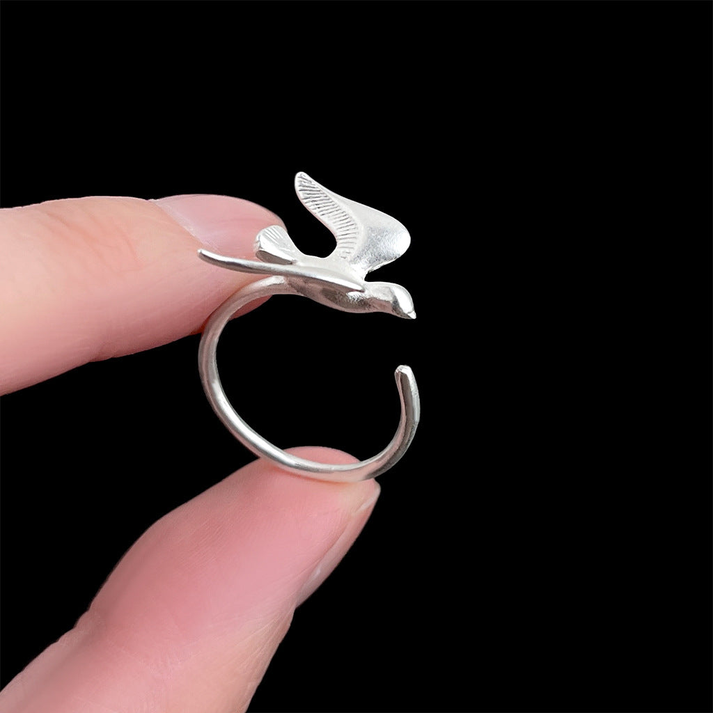 Flyvende Svale Ring – Justerbar & Forgyldt med S925 Sterling Sølv