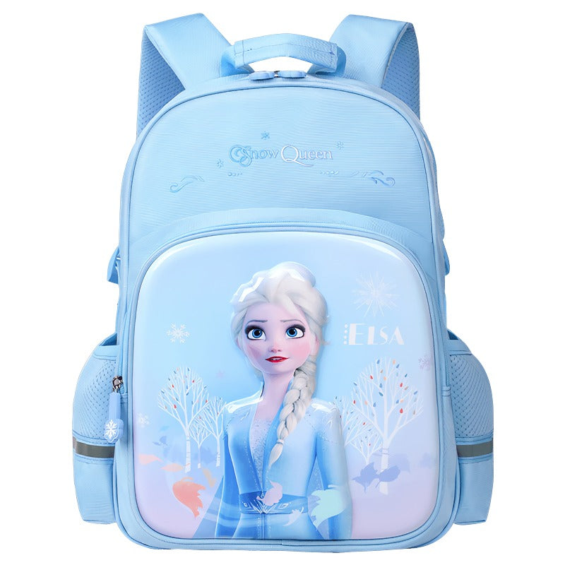 Frozen Elsa lyseblå 3D skoletaske børnerygsæk til piger(40cm x 28cm x 17cm)