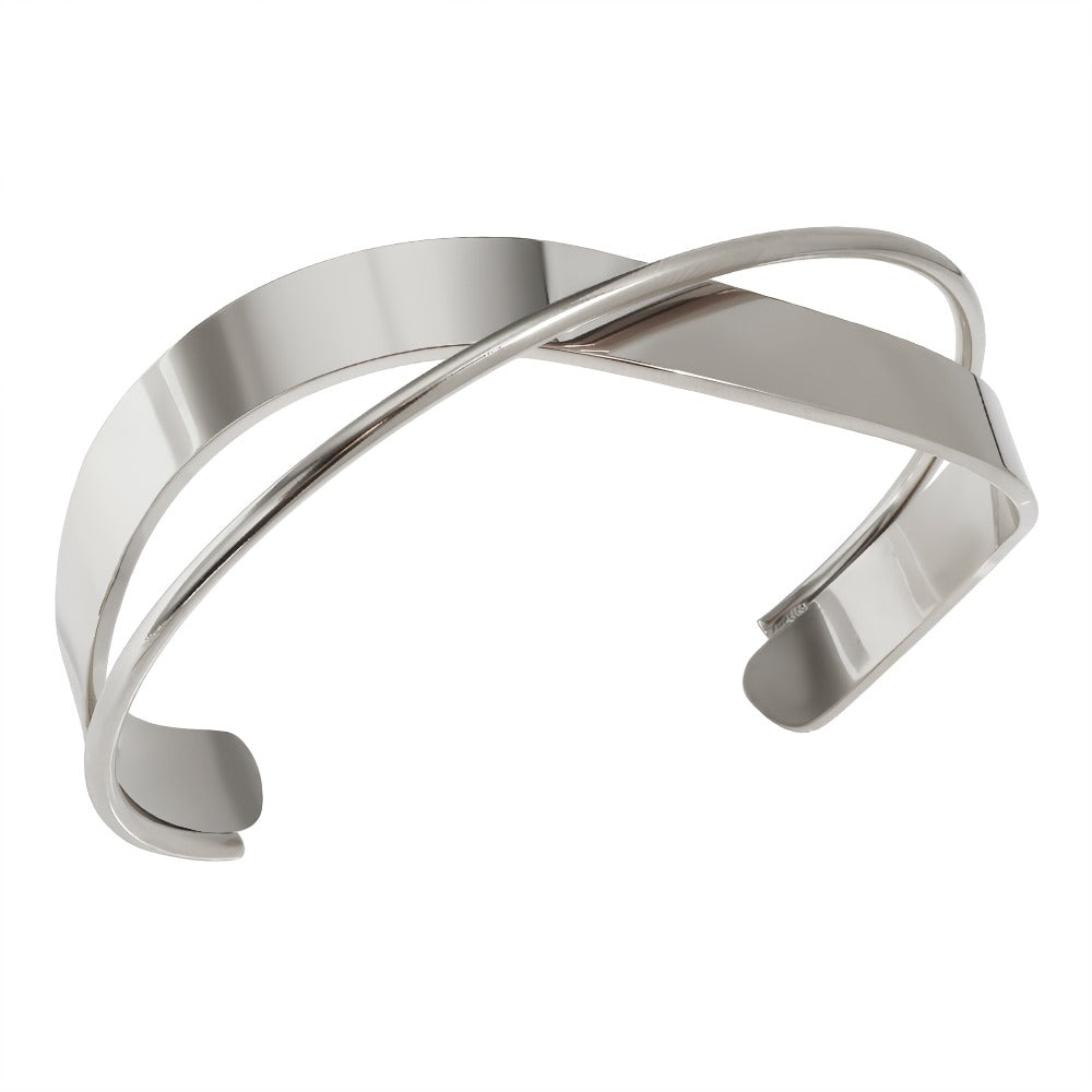 Hvidguldbelægning Titaniumstål Håndlavet Justerbar Armbånd – Moderne og Elegant Design