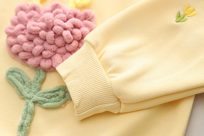 Børnetøjssæt med Blomsterbroderi - Trøje og Jeans (1 - 6 år) - Lilla Villa