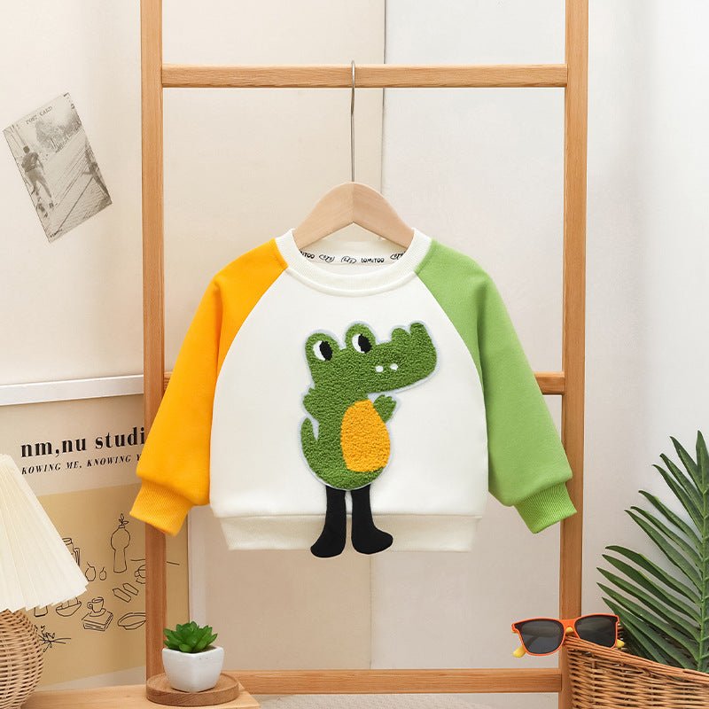 Børnetrøje/sweatshirt med krokodille design - Lilla Villa