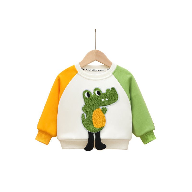Børnetrøje/sweatshirt med krokodille design - Lilla Villa