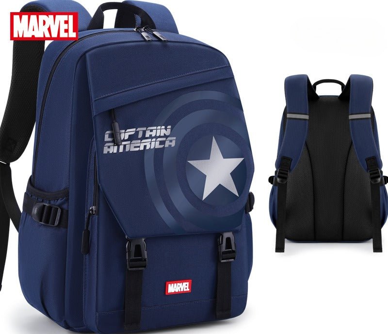 Captain america reflekterende skoletaske børnerygsæk med stor kapacitet 28L(46cm x 33cm x 19cm) - Lilla Villa