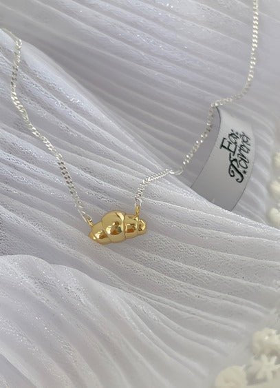 Croissant Halskæde i 14K Forgyldt 925 Sterling Sølv – Elegant Fransk Design - Lilla Villa