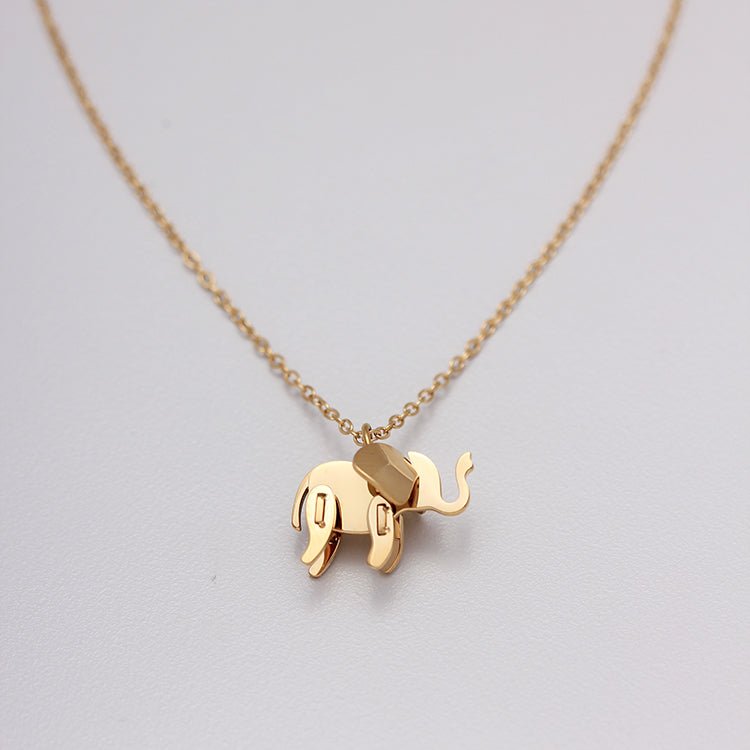 Elefant Halskæde i Titaniumstål – Minimalistisk Design - Lilla Villa