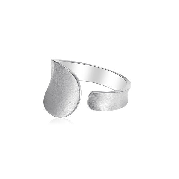 Elegant Justerbar 925 Sterling Sølv Ring med Mat Dråbe Design – Minimalistisk og Stilfuld - Lilla Villa