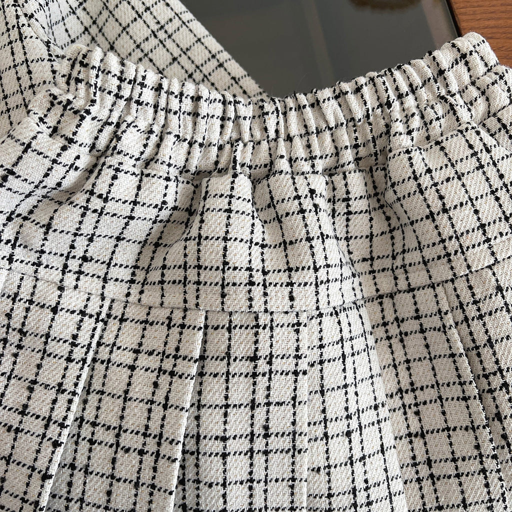 Elegant ternet tweed jakkesæt til piger (1 - 8 år) - Lilla Villa