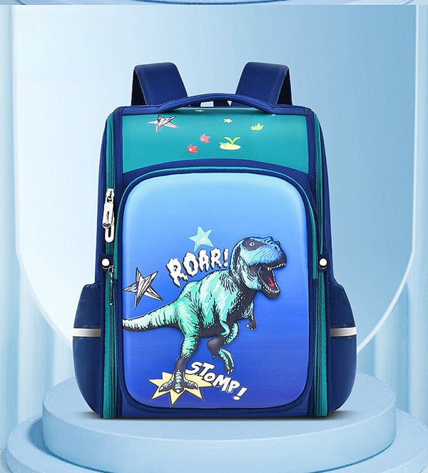 Ergonomisk 3D dinosaur rygsæk skoletaske til drenge (40cm x 30cm x 16cm) - Lilla Villa